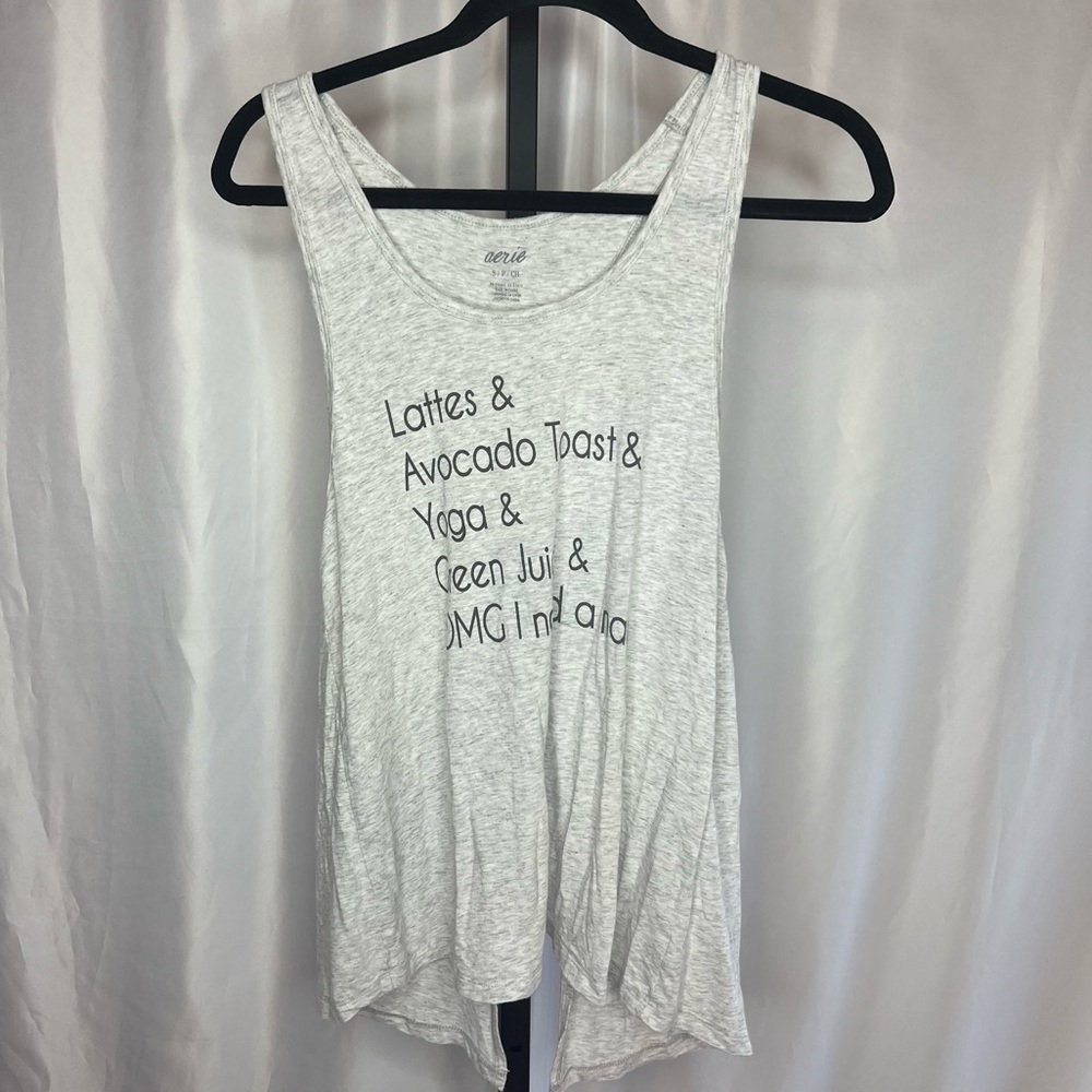 Aerie Gray Slit Racerback Style Tank Top, size Small